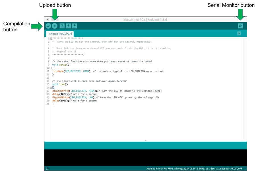 Color online Arduino UNO controller board and a scene of the compiler   Download Scientific Diagram